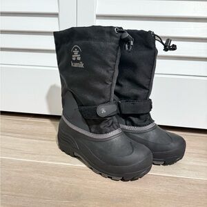Kamik Kids Waterbug 5 Winter Snow Boots Black Boys Or Girls Size 4